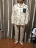 依曼安睡衣女春秋季純棉長(zhǎng)袖開(kāi)衫翻領(lǐng)家居服可外穿休閑女士100全棉套裝 5227 L （100-120）斤 曬單實(shí)拍圖