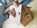 硯璽小房子模型兒童手工制作diy紙板小屋材料拼裝建筑模型紙盒玩具屋 小屋模型+顏料+筆 曬單實(shí)拍圖