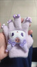 語(yǔ)嬉兒童2025庫洛米手套冬季保暖防凍男女童美甲DIY寶寶加厚五指手套 萌紫庫洛米 3-12歲 曬單實(shí)拍圖