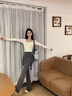 南啵丸微喇叭瑜伽褲女假兩件遮擋裙屁簾高腰提臀運動(dòng)健身褲普拉提訓練服 微喇叭瑜伽褲【深灰色】 L【建議105-130斤】 曬單實(shí)拍圖