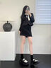 CHERY KALLY【季末特惠】真皮女鞋2025新款英倫風(fēng)黑色樂福鞋女士休閑厚底方頭 黑白色 37 曬單實拍圖