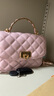 CHARLES&KEITH七夕限定禮盒鏈條包掛菱格小方包CK17-50701608-A Cotton Candy Pink棉花糖粉 S 曬單實(shí)拍圖