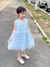 班喜迪女童連衣裙夏裝2026新款洋氣裙子兒童網(wǎng)紗蓬蓬裙夏季女寶寶公主裙 藍色 120 曬單實(shí)拍圖