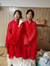 雙魚兔紅色漢服女童新款春秋魏晉古裝復(fù)原中國(guó)交領(lǐng)仙女國(guó)潮 紅色套裝 150 曬單實(shí)拍圖