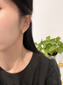 世紀(jì)緣黃金耳飾女櫻花葫蘆足金古法琺瑯福祿金耳釘送女友送媽媽七夕禮物 精美禮盒 曬單實(shí)拍圖