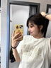 SNYDER WEAR美式潮牌短袖t恤上衣夏季女寬松oversize設(shè)計感小眾棉質(zhì)上衣T恤女 白色（非刺繡款） M 建議85-105斤 曬單實拍圖