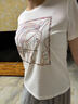 帕羅（PALUOPO）短袖印花t恤上衣女夏桑蠶絲韓版正肩半袖莫代爾圓領(lǐng)百搭打底衫 馬頭 2XL (175/96A) 曬單實(shí)拍圖