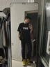 畫(huà)枕眠（HUAZHENMIAN）純黑色彎刀牛仔褲男夏季薄款褲子美式高街直筒微喇褲褲子男款 黑色 S 曬單實(shí)拍圖