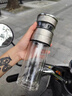 點(diǎn)盛純鈦茶水雙層玻璃杯男女士茶水分離泡茶杯2025新款耐高溫水杯泡茶 禮盒包裝-鈦晶藍(lán)400ml送杯套杯刷 曬單實(shí)拍圖