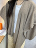 MITHAOL KUSC圍巾女100%羊毛秋冬坎肩保暖斗篷女士披肩生日禮物送老婆高檔禮盒 深駝色【高檔禮盒裝】 曬單實(shí)拍圖