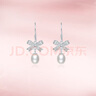 周六福S925銀蝴蝶結(jié)耳釘珍珠耳飾女生日禮物X0914693 一對 曬單實拍圖