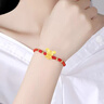 蓓影黃金生肖鼠足金轉(zhuǎn)運(yùn)珠紅繩金鼠手鏈女小老鼠本命年首飾情人節(jié)禮物 黃金萌鼠+6金珠 曬單實(shí)拍圖