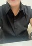 暢印高彈力職業(yè)女裝夏新款短袖黑色襯衫酒店美容院正裝工裝工作服襯衣 黑色V領(lǐng)短袖 2XL 建議120斤左右 曬單實拍圖