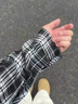 迪伽達黑白格子長袖襯衫男秋季高級感痞帥ootd美式復古cleanfit襯衣外套 ZRFS-CS322黑色 XL 曬單實拍圖