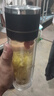 貞嘻玻璃杯水杯男士茶杯一鍵開(kāi)蓋茶水分離杯子車(chē)載高硼硅帶蓋泡茶杯 雙層玻璃茶水杯【黑色蓋500ml】 曬單實(shí)拍圖