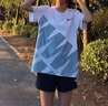 CEZK體育生短袖背心田徑服男女馬拉松跑步運動T恤速干透氣比賽服上衣 灰白魚骨紋短袖 L體重100-120斤 曬單實拍圖