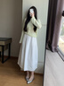 對白極簡(jiǎn)立裁A字半身裙女2025秋新款松緊腰梨形顯瘦百搭通勤傘裙 月光白 S 曬單實(shí)拍圖
