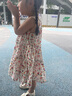 ASK JUNIOR吸濕透氣嬰幼裙子夏兒童掛脖吊帶連衣裙女童A字碎花裙 花色  110  曬單實(shí)拍圖
