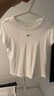 耐克(NIKE)春夏女短袖圓領(lǐng)T恤 運(yùn)動(dòng)休閑 緊身衣FV5509-100 白L 曬單實(shí)拍圖