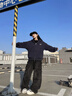 LEMANISM重磅灰色拉鏈連帽開衫衛(wèi)衣外套男上衣情侶秋季運(yùn)動(dòng)潮牌女 藏青色 M 100-120斤 曬單實(shí)拍圖