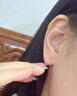 亞一黃金耳釘足金磨砂小金豆子耳釘彎鉤女士圓金珠耳飾送媽媽女友禮物 曬單實(shí)拍圖