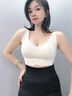 天蠶運(yùn)動(dòng)內(nèi)衣女小胸聚攏收副乳美背背心薄款新款一體無痕內(nèi)衣 香檳白+黑.[舒適無痕1.4cm] M [建議32/70ABC] 曬單實(shí)拍圖