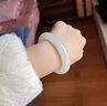 拾想新疆和田玉羊脂玉手鐲正圈玉石白玉鐲子女款禮品昆侖玉手鐲附證書(shū) 圈口64mm 曬單實(shí)拍圖