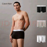 Calvin Klein內(nèi)衣【七夕禮物】男士三條裝ck低腰棉質(zhì)防夾臀四角褲平角內(nèi)褲男 U2664998-太空黑/月光白/椰青灰 3條 XL 曬單實(shí)拍圖