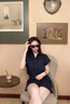 麥思婭短褲夏季女裝2025新款小個(gè)子韓系時(shí)尚休閑減齡短袖衣服褲子套裝 藏青色套裝 M 【建議80-105斤】 曬單實(shí)拍圖