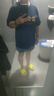 夢(mèng)睿佳100%純棉t恤女短袖2025夏季新款親膚透氣女裝寬松上衣百搭體恤女 藏藍色[熊頭字母] L 建議120-140斤 曬單實(shí)拍圖