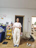 森馬（Semir）牛仔褲女冬季分割抓毛拖地褲2025酷颯風(fēng)顯腿長(cháng)彎刀褲109725124008 曬單實(shí)拍圖