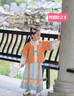 矢颯漢服女童秋冬寶寶明制三件套裝女孩古裝仙氣中式長裙兒童唐裝銀杏 銀杏三件套 130 曬單實拍圖
