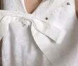 ELLE【明星同款】拾貝少女海軍領(lǐng)連衣裙女2025夏季新款減齡小白裙 白色 M 曬單實(shí)拍圖