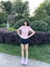 尚靜短袖t恤女25年夏新女裝歐若風蕾絲花邊拼接紐扣裝飾V領(lǐng)體恤上衣女 粉色 M 曬單實拍圖