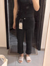 CHIC VEN 2025秋季新款高腰直筒牛仔褲顯瘦煙管褲九分褲女chicven 黑色 L 曬單實(shí)拍圖