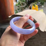 私伊冰糯種紫羅蘭紫翡翠手鐲女緬甸翡翠（處理）正圈圓條貴妃玉鐲子禮 紫羅蘭 52-53mm 曬單實(shí)拍圖