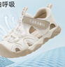 泰蘭尼斯夏季新款兒童涼鞋包頭防踢學(xué)步鞋男寶寶軟底機能鞋白/杏色24碼 曬單實(shí)拍圖