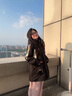 鴨鴨中長(zhǎng)款羽絨服女2025冬季新款撞色連帽時(shí)尚保暖顯瘦韓版派克服外套 米白色 M (建議110-130斤) 曬單實(shí)拍圖