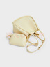 CHARLES&KEITH25夏新品大容量通勤單肩托特包子母包七夕禮物CK2-30782647 Butter Yellow奶油黃色 M 曬單實拍圖