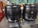 自助餐電子暖湯煲商用10L13L不銹鋼保溫鍋粥桶酒店湯鍋電加熱湯爐 13升鼓形黑湯煲/升級304內膽 曬單實(shí)拍圖