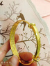 越南沙金手鐲女24k純金色寬面龍鳳鐲真999久不掉色鍍金首飾 四葉草手鐲-10mm 曬單實(shí)拍圖