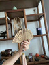 予善沉香折扇文萊精雕扇子創(chuàng  )意擺件精美雕刻手工天然老料木雕扇子 沉香扇子-中號 曬單實(shí)拍圖