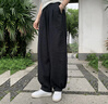 蘑菇同學(xué)大碼棉麻燈籠褲女夏季新款亞麻休閑褲高腰垂感寬松薄款闊腿太極褲 黑色 L 【建議105-115斤】 曬單實拍圖