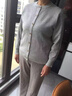 俞兆林媽媽裝新款針織衫女兩件套中老年女裝開(kāi)衫女時(shí)尚寬松2025春秋上衣 灰色（兩件套） M  【建議105斤以內(nèi)】 曬單實(shí)拍圖