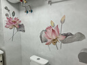 衛生間貼畫(huà)廁所補洞裝飾洗澡間防水3d立體荷花房間墻面瓷磚墻貼紙 水墨荷 曬單實(shí)拍圖