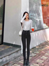 DALEY MODE高腰牛仔褲女秋季顯瘦黑色緊身學(xué)生韓版九分小腳鉛筆長(zhǎng)褲女裝 黑色長(zhǎng)褲  28 建議100-108斤 曬單實(shí)拍圖