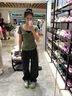 綠色蝙蝠袖V領(lǐng)正肩短袖t恤女夏季2025新款修身收腰設(shè)計(jì)感小眾上衣 綠色 M 曬單實(shí)拍圖