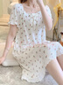俞兆林夏季睡裙女碎花公主風(fēng)短袖高級(jí)感家居服孕婦大碼睡裙夏天 曬單實(shí)拍圖