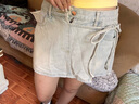 多想余牛仔裙半身裙夏季裙子女短裙a字包臀高級感小個子百搭高腰短褲 假兩件藍色牛仔短裙 XL 【建議120-130斤】 曬單實拍圖