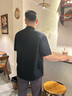 卡賓（CABBEEN）【棋盤格】男裝 肌理感襯衫精致襯衣型外套上衣短袖夏季通勤 煤黑色01 XL /180/52 曬單實拍圖